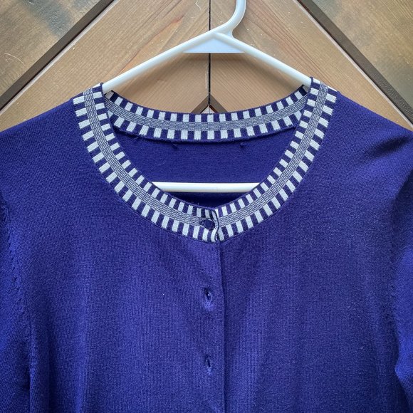 Beautiful royal blue/white sweater - Picture 2 of 3